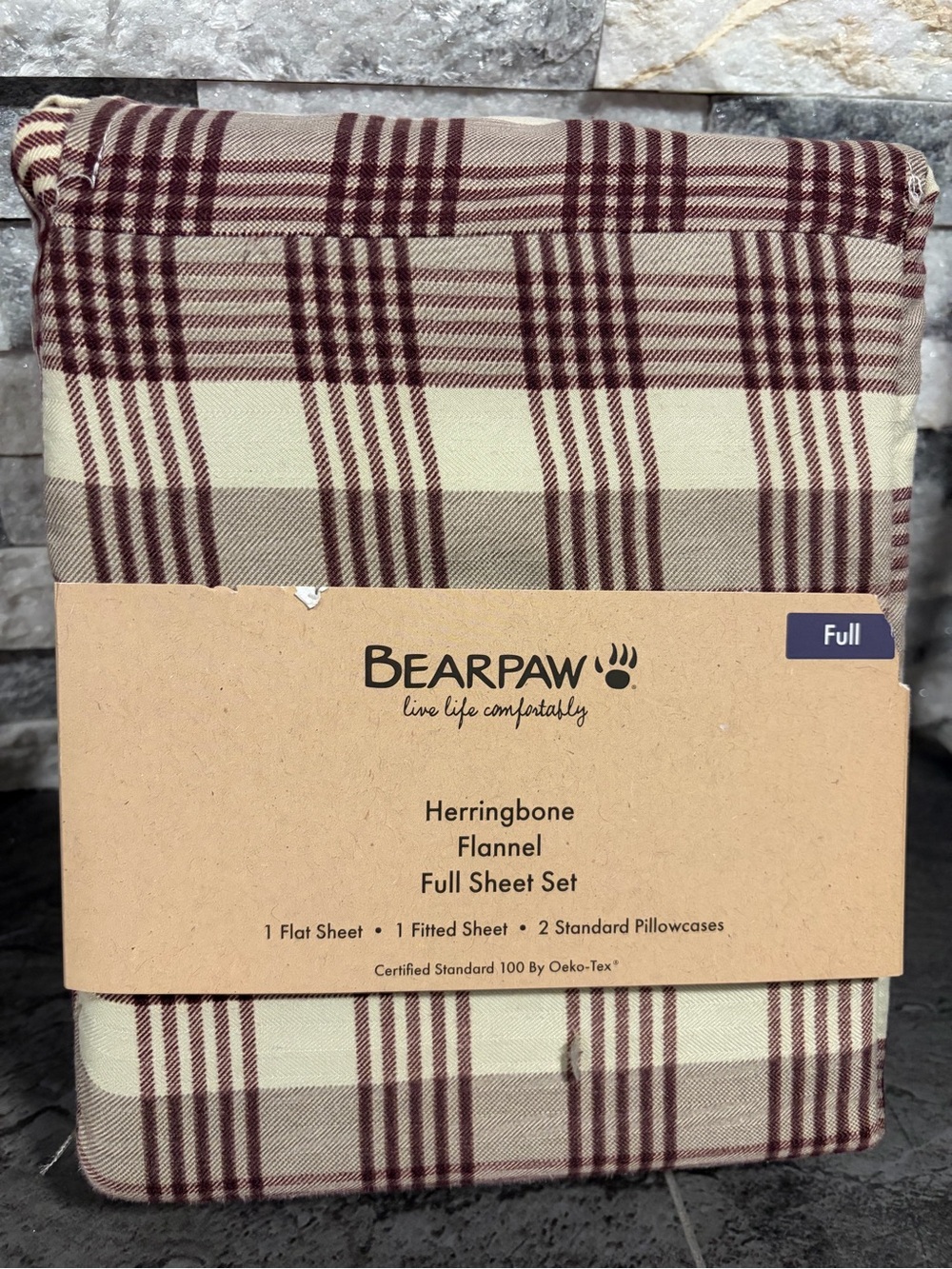 BearPaw Plaid Flannel Sheet Set-Full